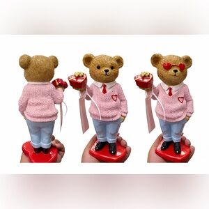 Cute Bear Figurine with Heart Glasses